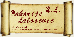 Makarije Lalošević vizit kartica